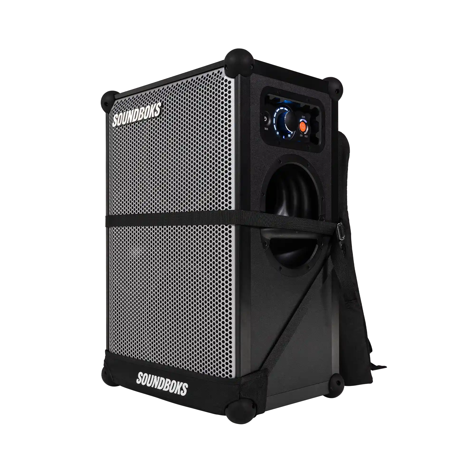 Soundboks 4 in The Backpack from the right