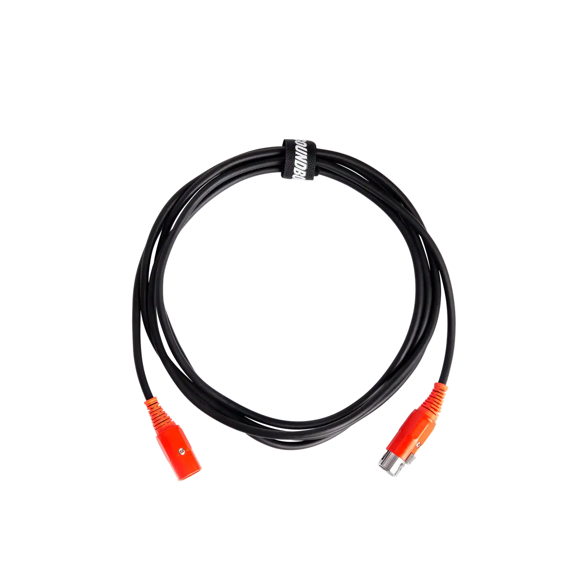 XLR Cable with SOUNDBOKS branded colors rolled up