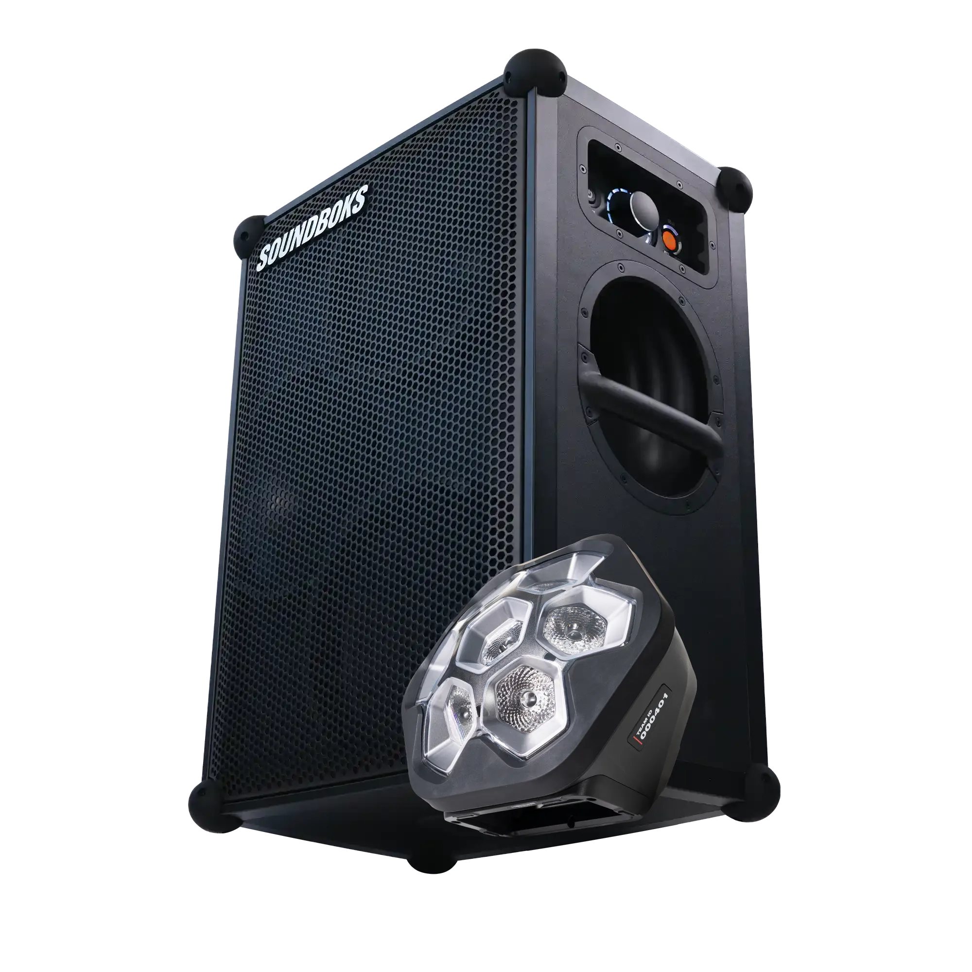 Black Soundboks speaker with a Lightboks
