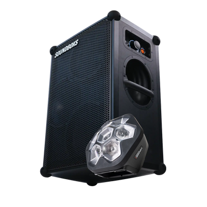 Black Soundboks speaker with a Lightboks