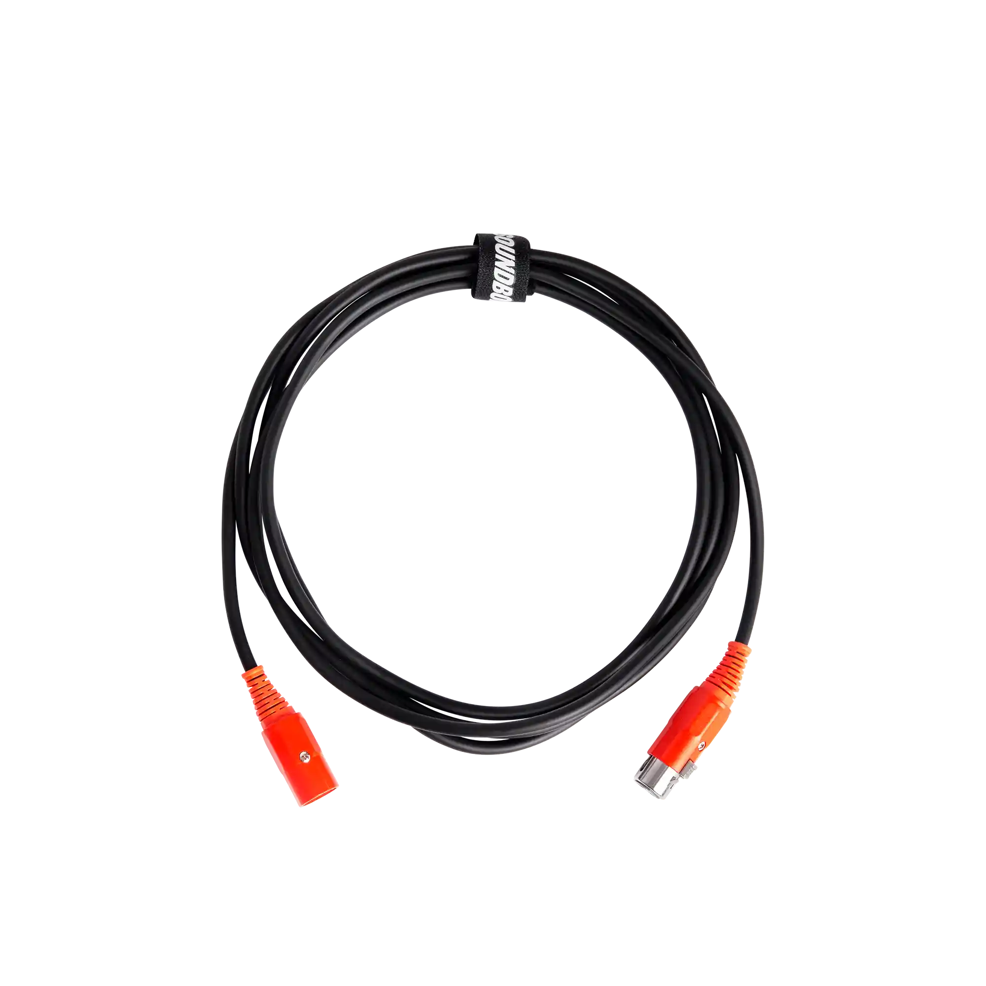 XLR Cable with SOUNDBOKS branded colors rolled up