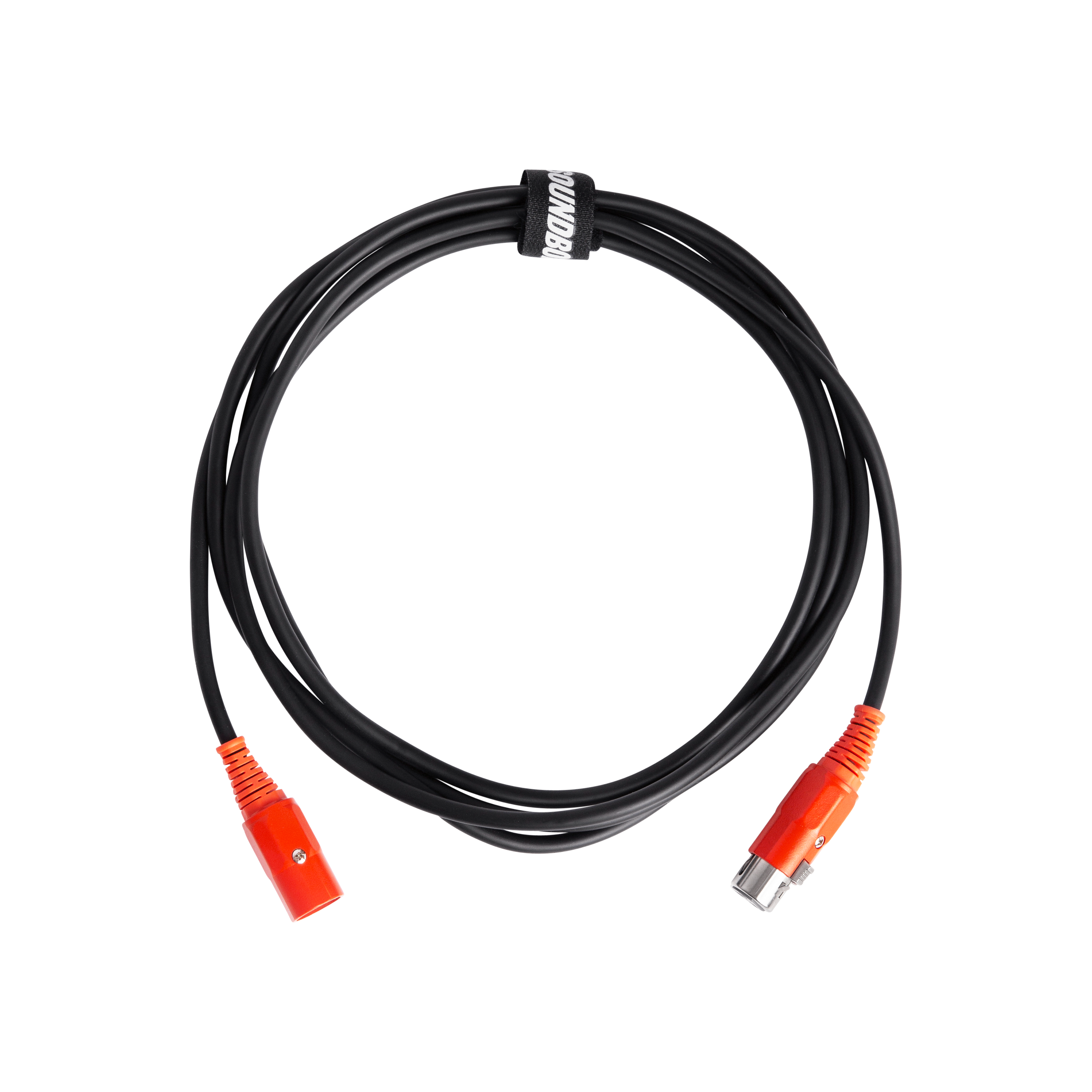 XLR Cable with SOUNDBOKS branded colors rolled up